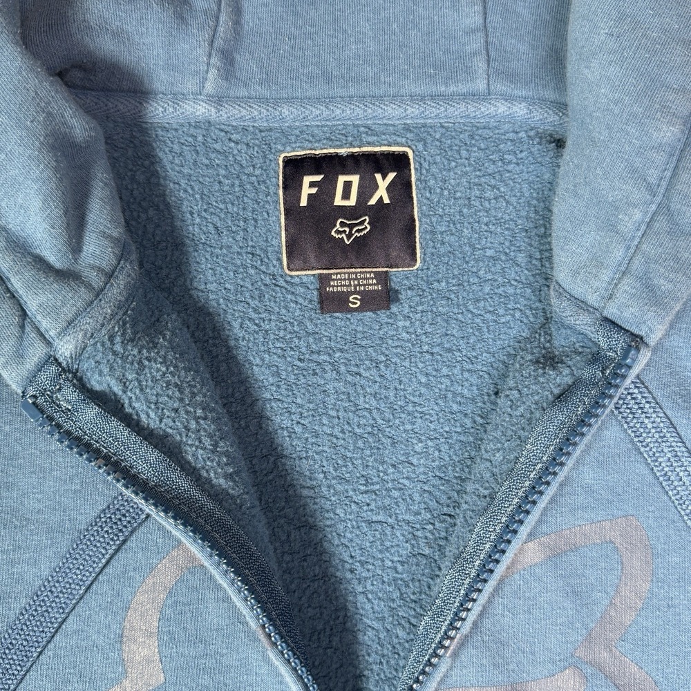 Vintage Y2K Fox Racing Full Zip Hoodie Sweatshirt Big Chest Logo Men's Small - Picture 7 of 11